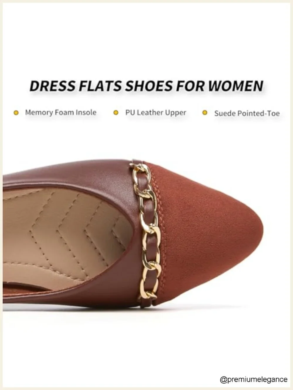 Faux Suede Ballet Flats Women's Pointed Toe Comfortable Dress Shoes Office Work